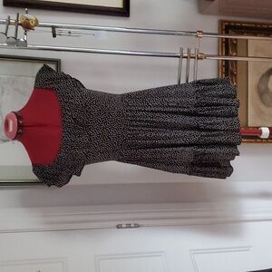 Reformation Black & White Polka Dot Mini Dress – Off-Shoulder